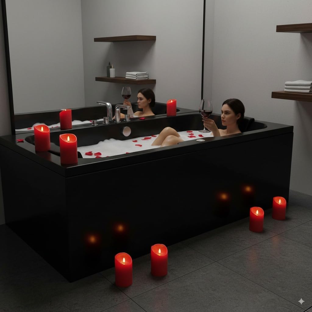 VENTA Flickering Flameless Candles with Remote Control - Led Candles Battery Operated - Battery Operated Candle for Decoration Table, Timer & Dimmer Features, Set - 3Pcs (4",5",6") (Red)