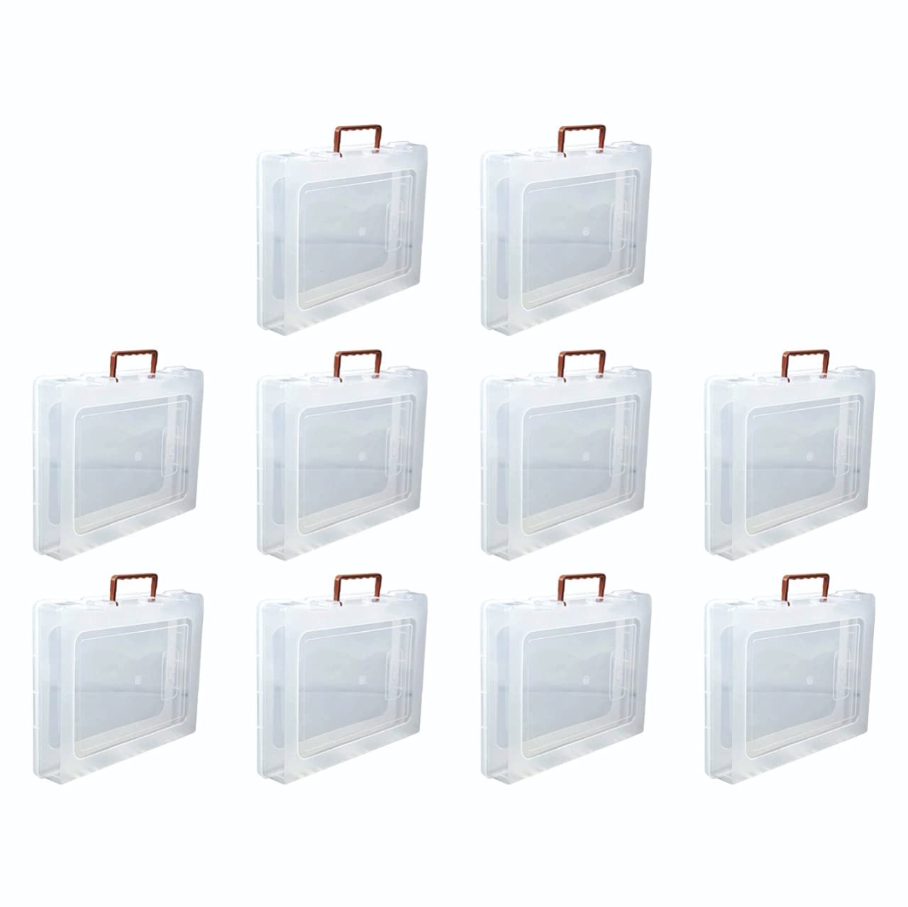 DARKZONE Multipurpose Plastic Rectangular Storage Boxes with Locks and Handle Matte Finish for Saree, Laptop, Books (Set of 10, Rajkumari)-image-16