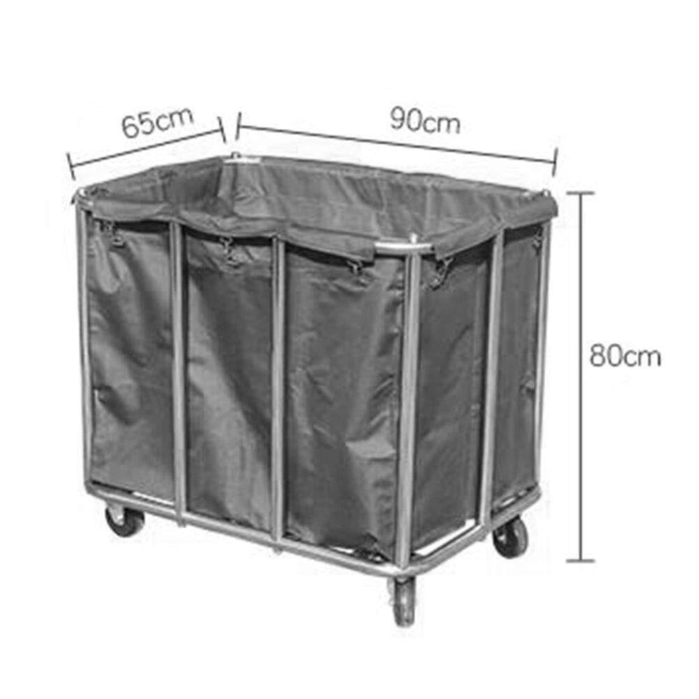 Carrito de Servicio de Acero Inoxidable con Tela Oxford, 10 Tubos de Acero, extraíble y fácil de Limpiar – Carro de Servicio para hoteles y restaurantes.,