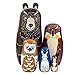 Russisch Matryoshka Hölzerne Cartoon-Tier Nesting Puppen Braunbär Meer Lion Eule Kaninchen Waschbär 5 Schichten Russische Puppe Set Stil2 Handwerk Dekoration
