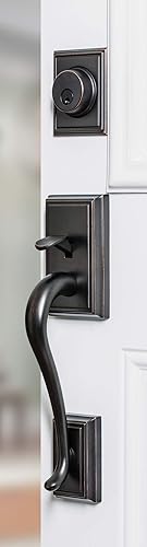 Miniatura 2 de SCHLAGE F58 Addison Exterior Active Handleset C Keyway Acabado de níquel envejecido