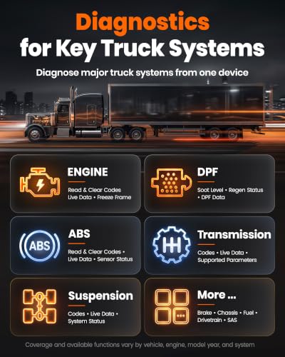 Image of ANCEL HD3400 Pro Heavy Duty Truck Scanner with DPF Regen for Cummins, Paccar, Caterpillar, Detroit, Volvo, Mack and International, Full-System Diesel Scan Tool for 6 /9-Pin HDOBD & OBD2 Vehicles