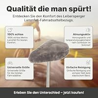 Leibersperger-Felle Fahrradsattelbezug/Sattelbezug komplett Lammfell Sport-/Trekking- und Mountainbikes (taubenblau) – Ansicht 4