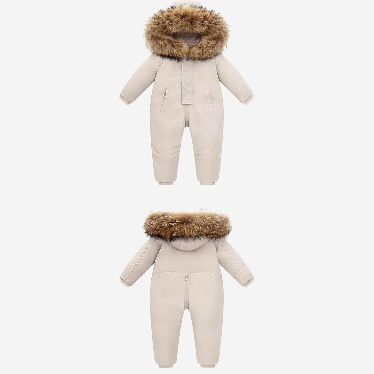 Snowsuit for Baby Girls 𝗢ne Piece Hooded Fleece 𝗪aterproof Thick Jumpsuit Winter Windproof Puffer 𝗦𝗻ow Suit