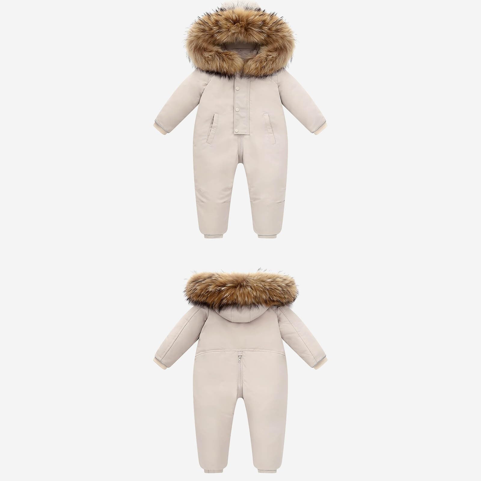 Traje de esquí para niños impermeable chaqueta de plumón caliente térmica ropa de esquí con capucha cuello de piel al aire libre chaqueta transpirable impermeable traje al aire libre invierno