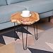 NXN-HOME Natural Edge Side Table, Live Edge End Table with 3 Hairpin Legs, Nightstand Plant Stand for Bedroom and Living Room(15.5