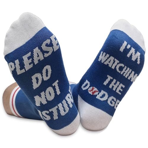Gifts for Baseball Lover Crew Socks - Please Do Not Disturb, I’m Watching The D- Sports Birthday Gifts Father Day Gift for Dad Grandpa Husband and Boyfriend Men Papa