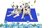No tóxico, material totalmente libre de latex es 100% seguro para los animales, Adultos y Cachorros; Talla Grande: 36 x 20 pulgadas；Talla Mediana: 26x 20 pulgadas, gel de enfriamiento sólido de 0,5 pulgadas para mayor comodidad, reduce el dolor de las articulaciones y mejora su salud, movilidad y energía.