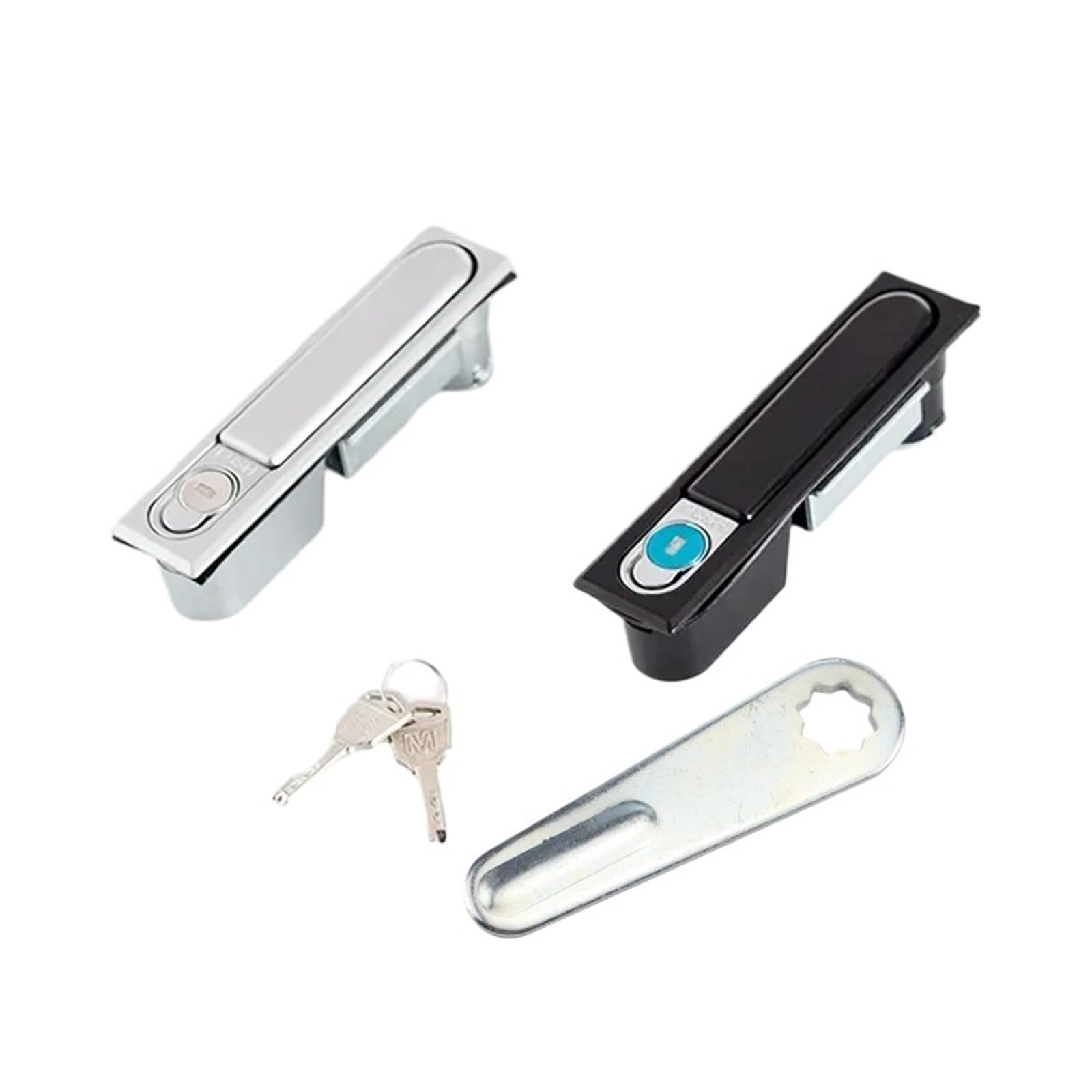 Serrure plate noire en alliage de zinc pour boîte de distribution électrique