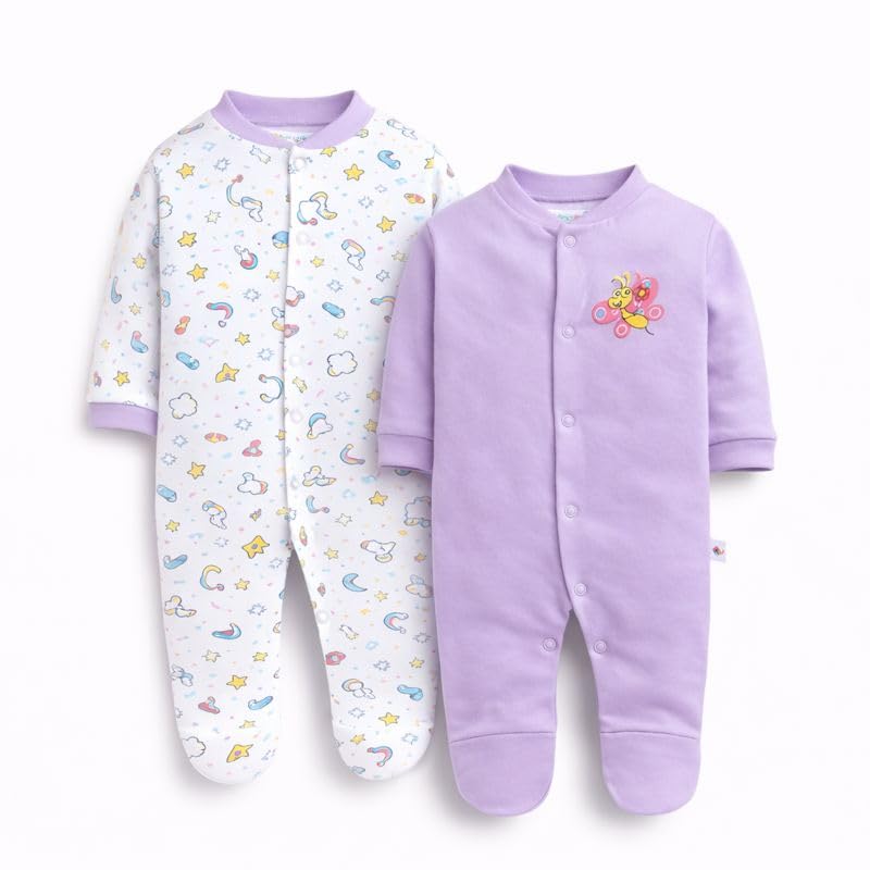 100% Pure Cotton Full Sleeve Rompers for Newborns | Pack of 2 Onesies for Baby Boys & Girls | Cotton Infant Full Sleeve Sl... - Review, Price and Buying Guide