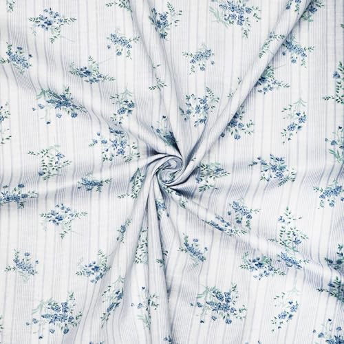 Image of Story@Home Dohar Double Bed Cotton 100% | 150GSM 225 x240 cm Quilt AC Blanket for Summer | AC Comforter Double Bed | Light Blue & White Geometric Reversible Design Duvet | All-Season Blanket