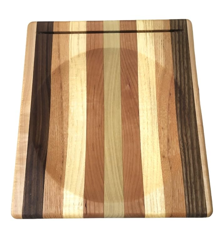 Tabla de Cortar de Madera Estilo Ulu o Mezzaluna, 9" x 8.5", con Ranura Superior para Cuchillo, Hecha a Mano en EE.UU. miniatura 2