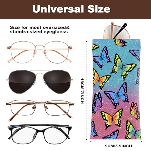 Image of Anikathy 2Pcs Sunglass Eyeglass Glasses Case Soft PU Leather with Cleaning Cloth Portable Glasses Pouch Bag for Men Women
