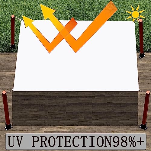 Toile ombrage auvent 2x8m rayons UV résistante pour protéger la piscine - 4