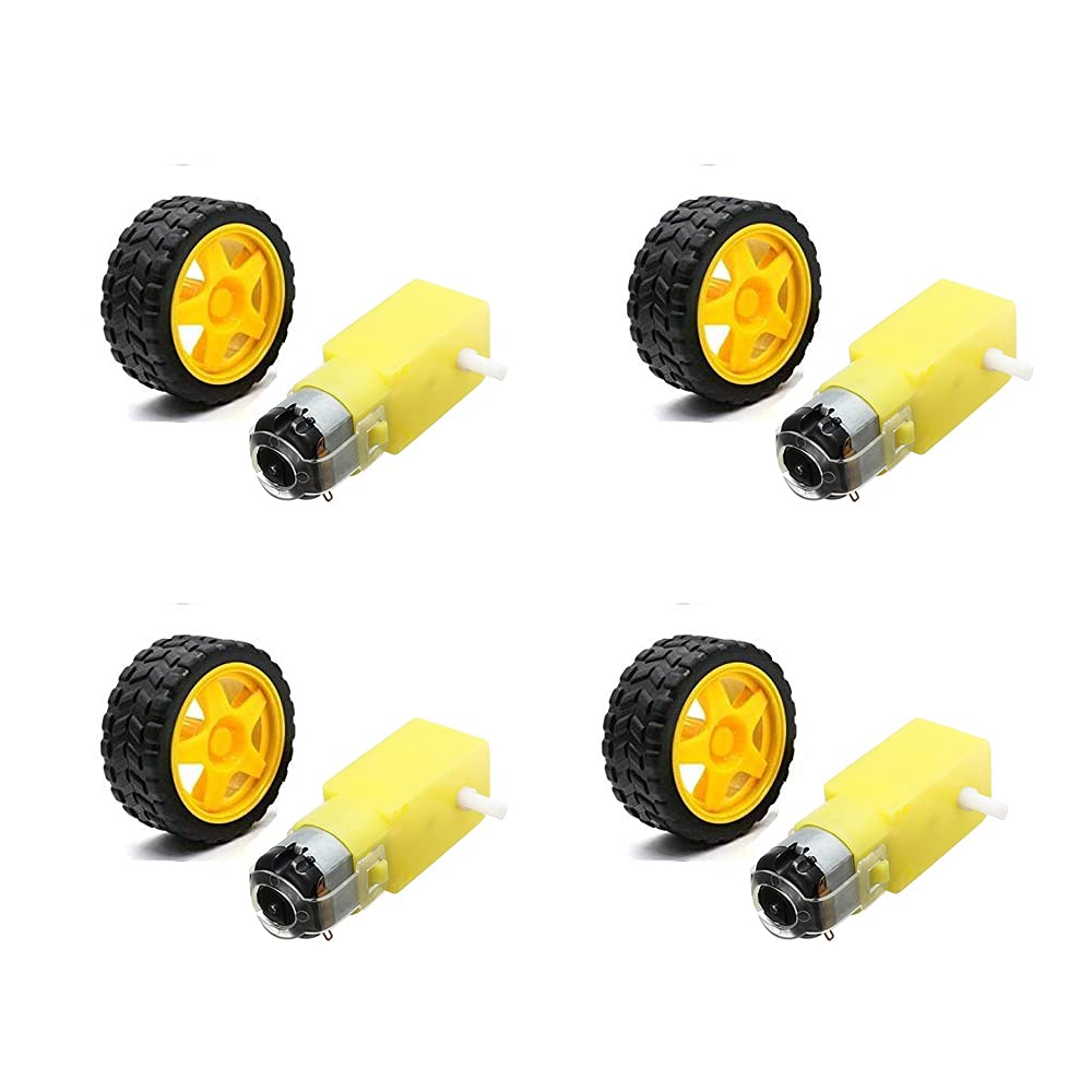 Buy Robocraze Single Shaft BO motor with wheel 4pcs. Robot making
