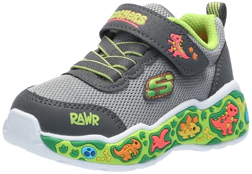 Skechers Boys Play Scene, Charcoal/Lime, 6 Toddler