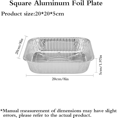 Miniatura 2 de Forros cuadrados antiadherentes desechables de papel de aluminio para freidora de aire, 50 unidades, caja de aluminio a prueba de aceite, también