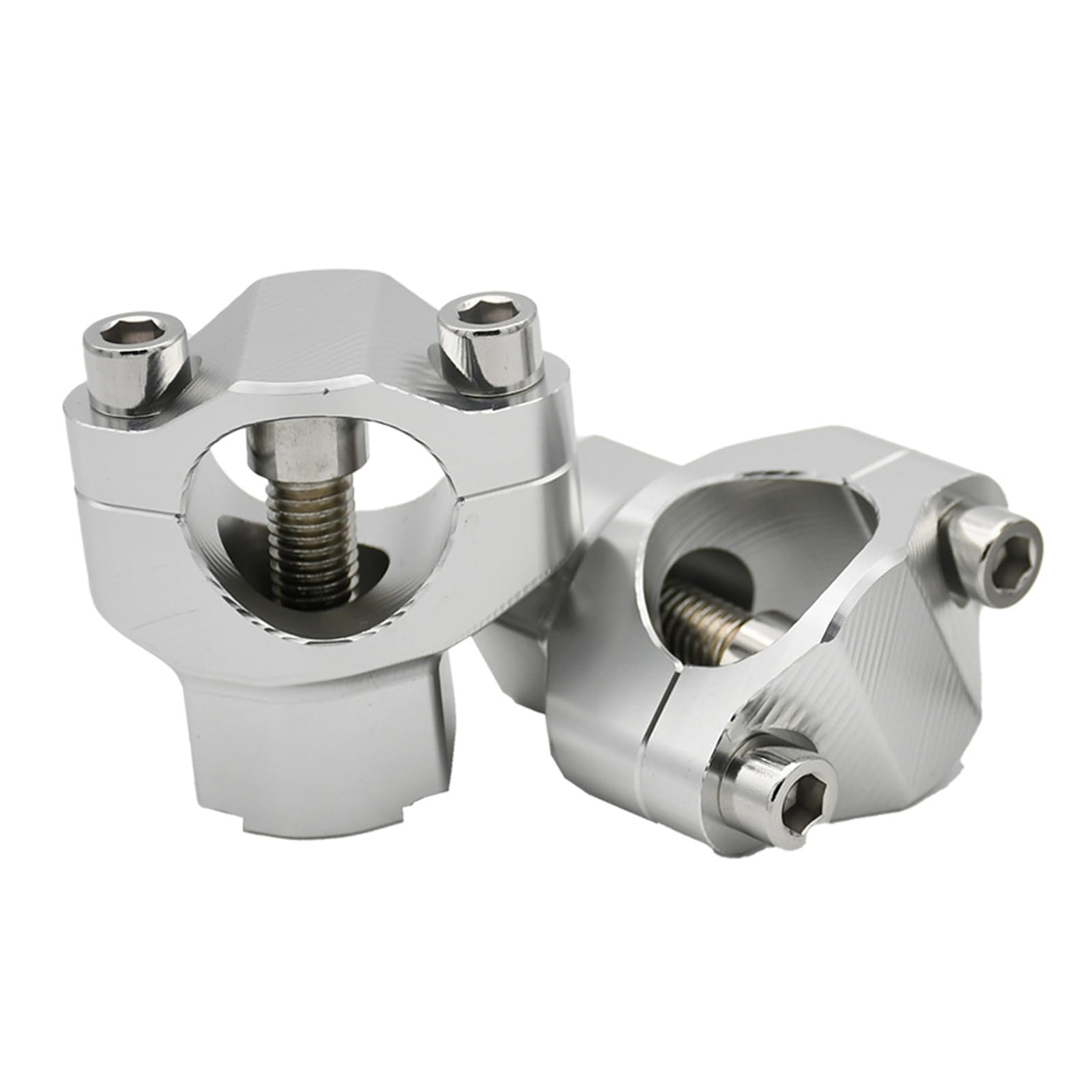 DGOINGPI Motorcycle CNC Handlebar Riser Bar Clamp Mount Accessories Fit For SX(Silver)