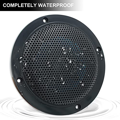 Herdio 4 Inches 320W Ceiling Bluetooth Speakers, 2 Way Flush Mount Ceiling Speakers For Bathroom Kitchen Home Theater, Covered Porches (Black, 4 Speakers) #TOP1