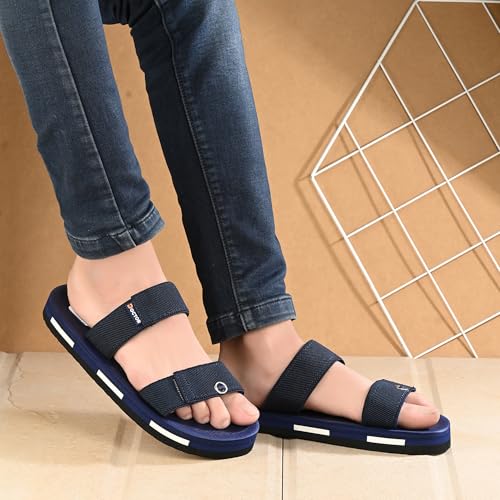 Image of DOCTOR HEALTH SUPER SOFT Men's Double Strap Casual Slides | Lightweight Cushioned EVA Slippers | Anti-Slip Comfortable Open Toe Sandals for Indoor Outdoor Everyday Wear
