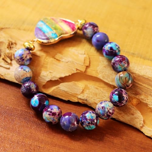 Image of YGLINE Tree of Life Yoga Healing Stone Bracelets,Multilayer Lotus Chakra Stone Reiki Bracelet Sets,Anxiety Crystal Natural Stone,for Women Stress Relief