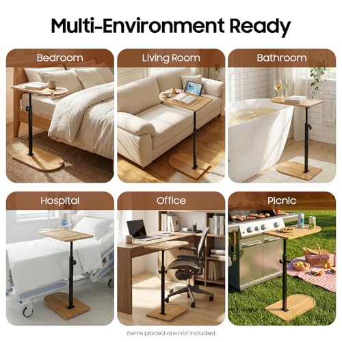 Table dappoint réglable en C petite table basse étroite salon bureau