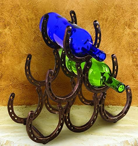 ArtFuzz Iron Horseshoe Wine Rack 13X5.5X13.75