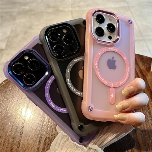 Coque iPhone 14 Pro violette mate pour charger sans fil au quotidien
