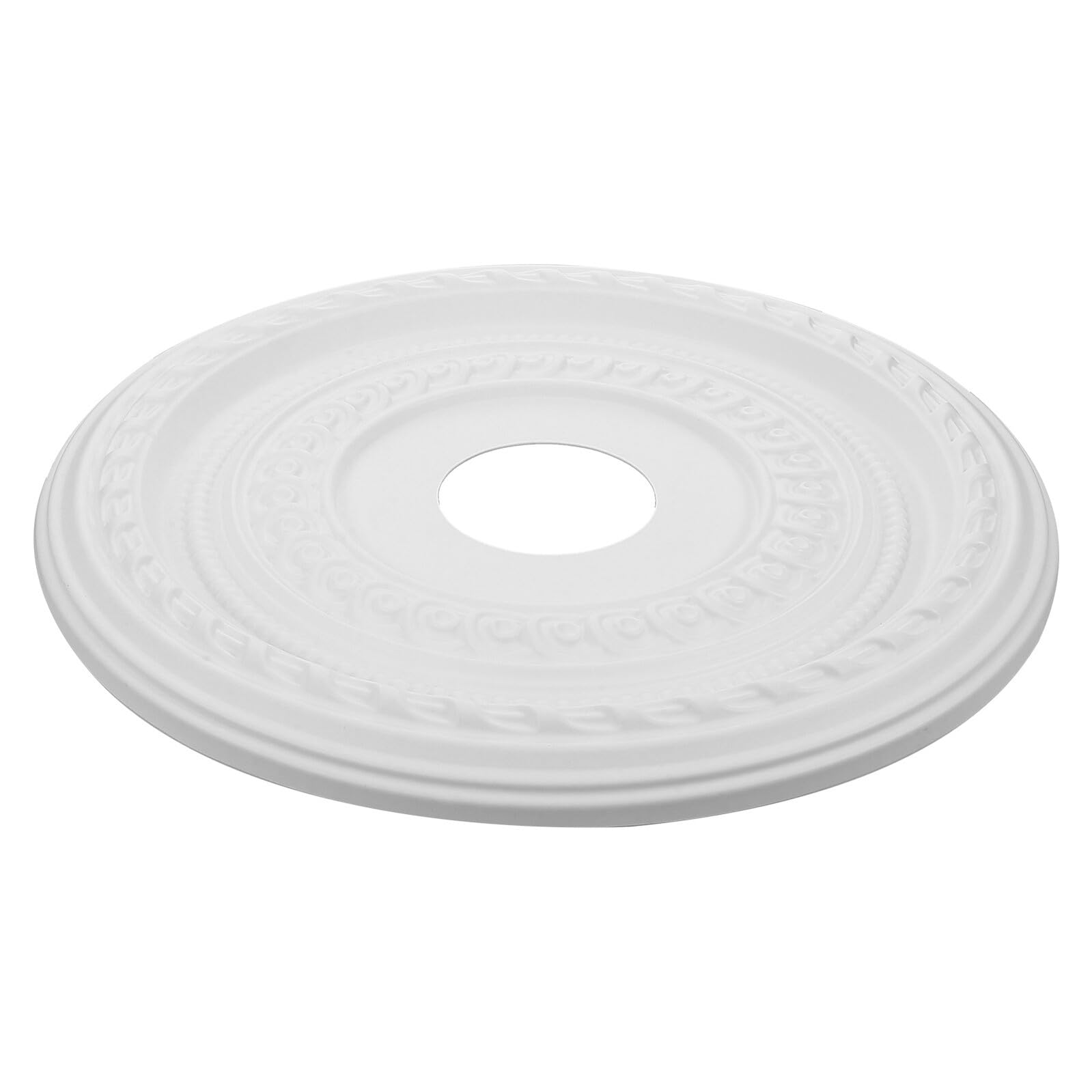 Mikikit Medaglione da Soffitto Multiuso per Lampadari Moderni in Pu Bianco Medaglione Decorativo Placca da Soffitto LED Design per Ufficio e Ambienti Commerciali
