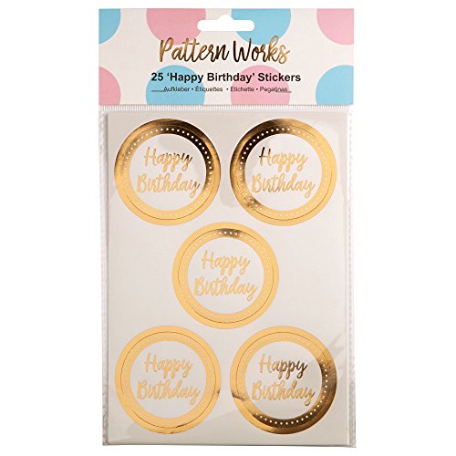 Preisvergleich Produktbild Neviti Pattern Works Sticker Happy Birthday, Gold