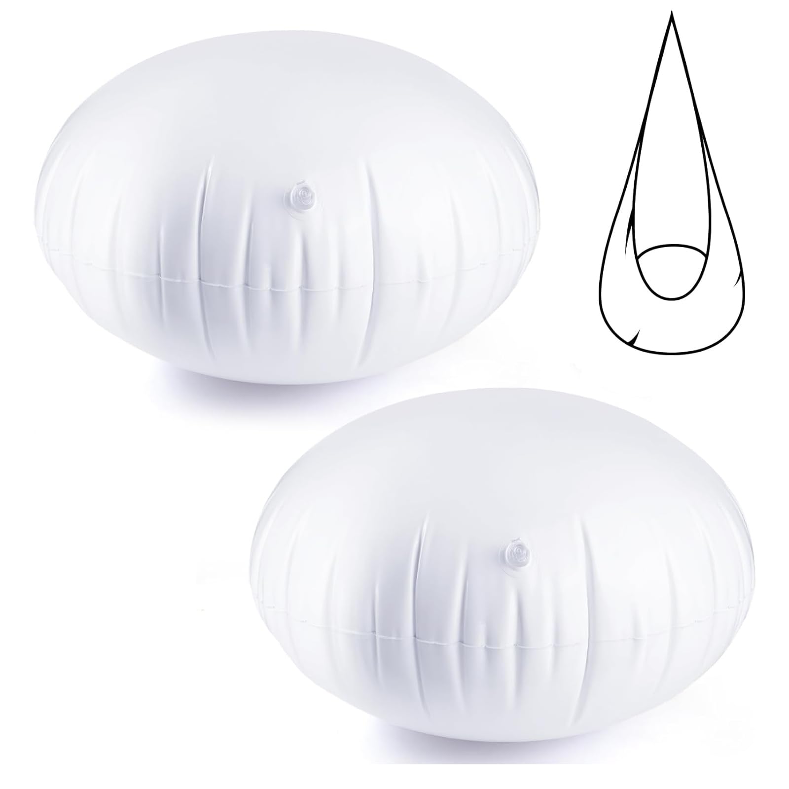 VIsuIvit Inflatable Cushion 27.5 in/70 cm Thicken PVC Inflatable Hammock Chair Cushion Fits Most Pod Swing Cushion (Cushion-2pcs)