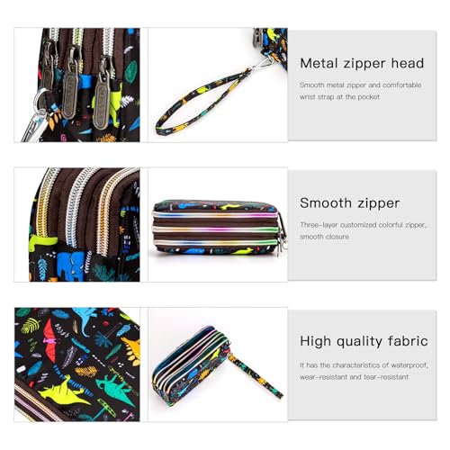Image of BIAOTIE Large Capacity Wristlet Wallet - Women Printed Nylon Waterproof Handbag Clutch Purse