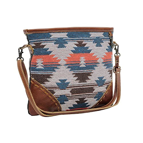 Myra Bag Western Leather Crossbody Bag for Women - Upcycled Canvas Shoulder Bag Jolie Arya2