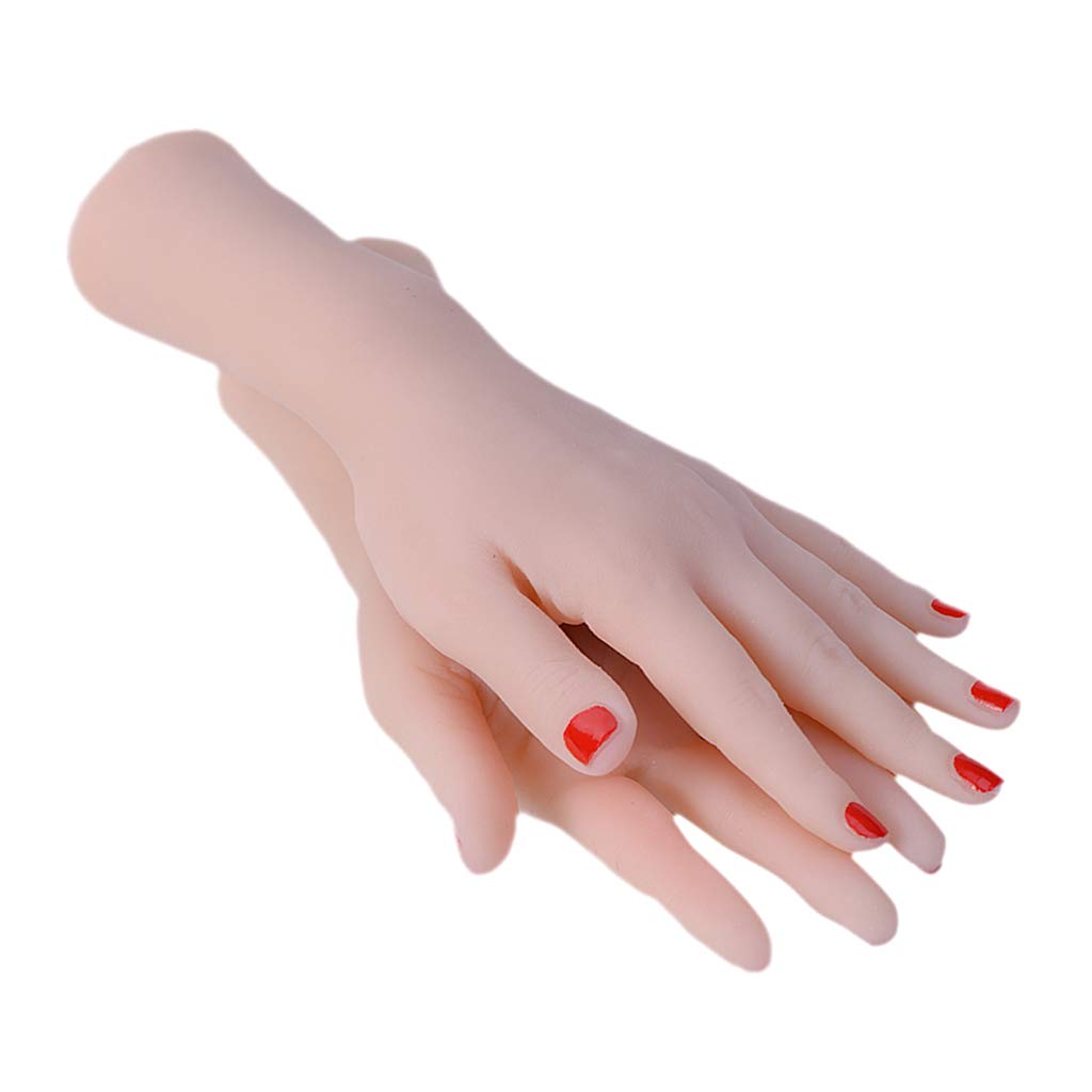 Flameer Tattoo Practice Hand Fake Tattoo Hand,1 Pair Flexible Female Hand Mannequin Model for Nail Art Practice and Gloves Jewelry Display