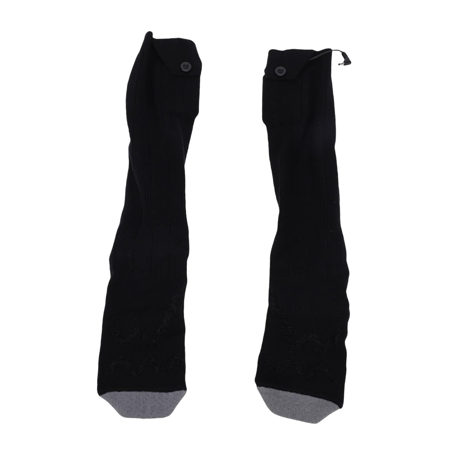 Srliya Chaussettes Chauffantes électriques, Batterie Rechargeable Réglable, Chauffe-Pieds pour l'hiver, Ski, Pêche, Camping, Noir et Gris