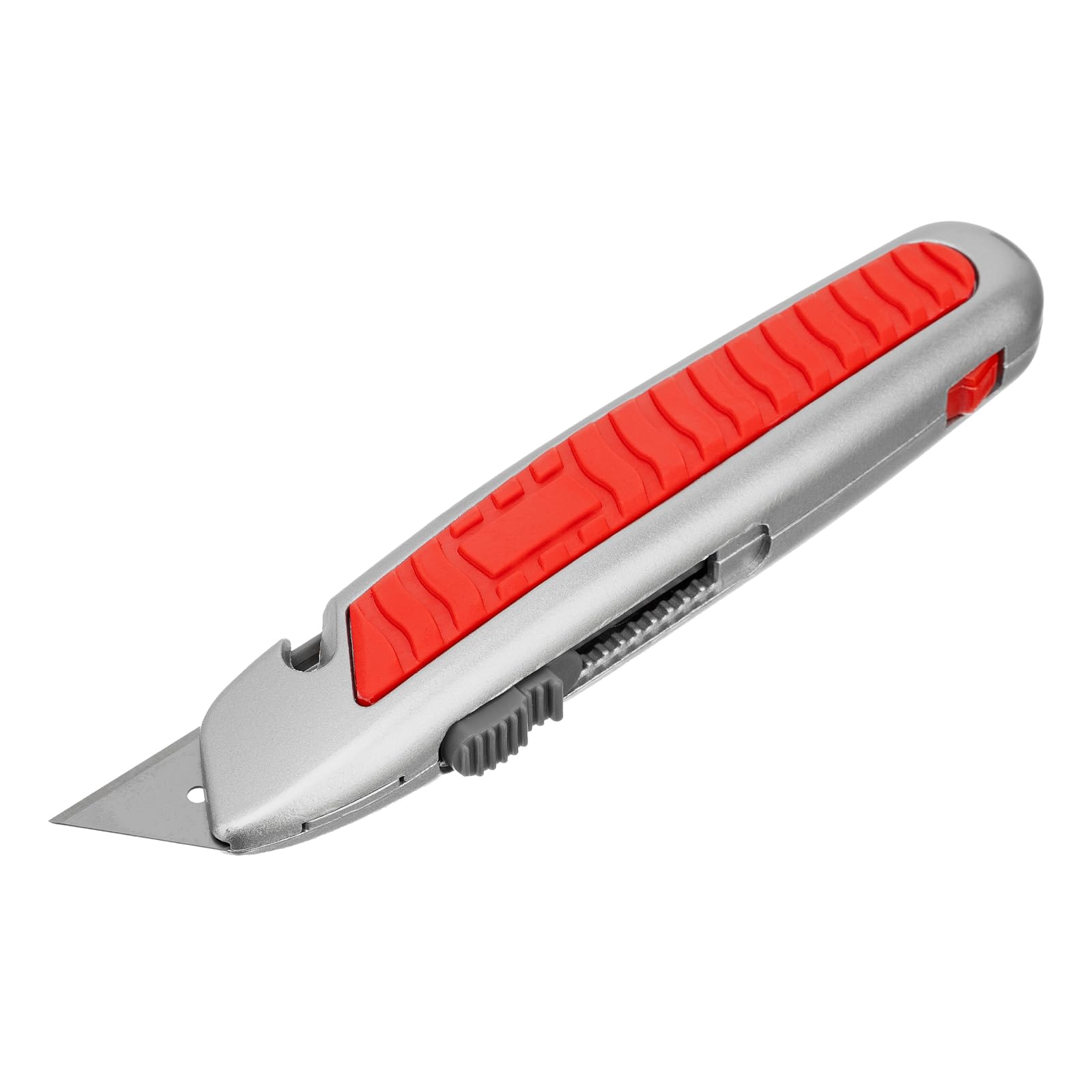MTX Retractable Utility Knife 18mm – Trapezoidal Blade Cutter with Spare Blade Compartment & Metal Body