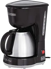 BLACK+DECKER Cafeteira Elétrica com Jarra em Inox, Porta Filtro Removível e Placa Aquecedora, 110V