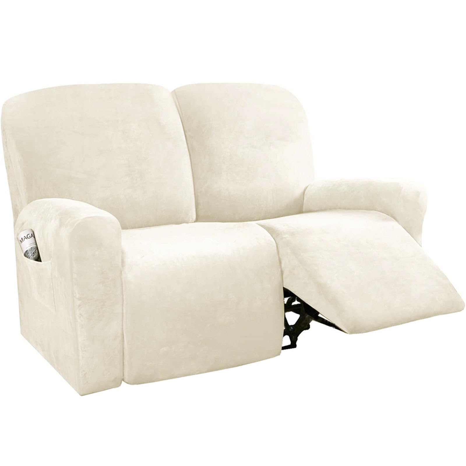 CLGTY Stretch Velvet Recliner sofa covers 2 seater