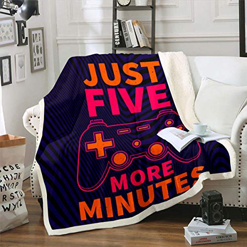 Erosebridal Video Games Throw Blanket Gamepad Bed Flannel Blankets Unique Gifts for Gamer Lovers,Red Gaming Controller Soft/Dorm Blanket Action Buttons Plush Throw Blanket Twin 60"x80"