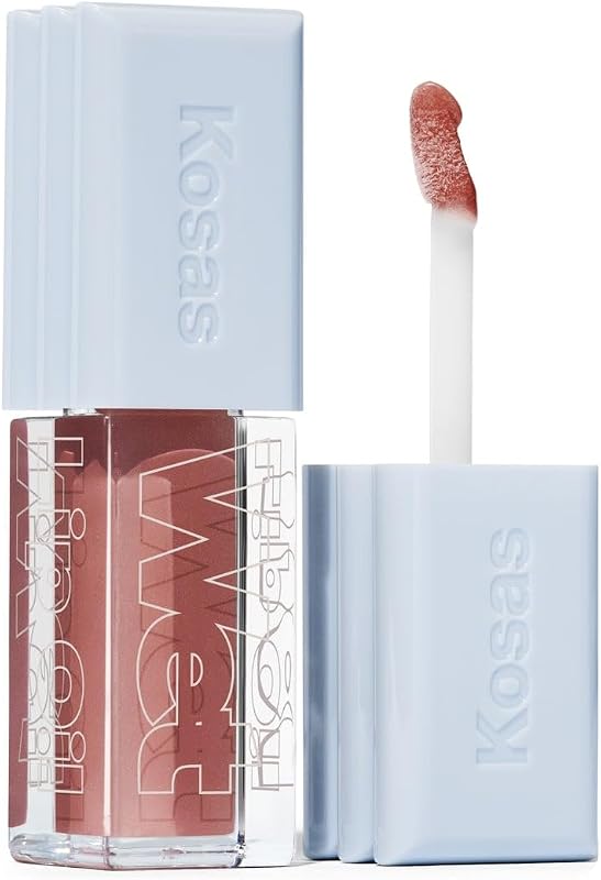 Kosas Wet Lip Oil Gloss – Hydrating Lip Oil Gloss with Hyaluronic Acid & Peptides, Non-Sticky, Unbuttoned