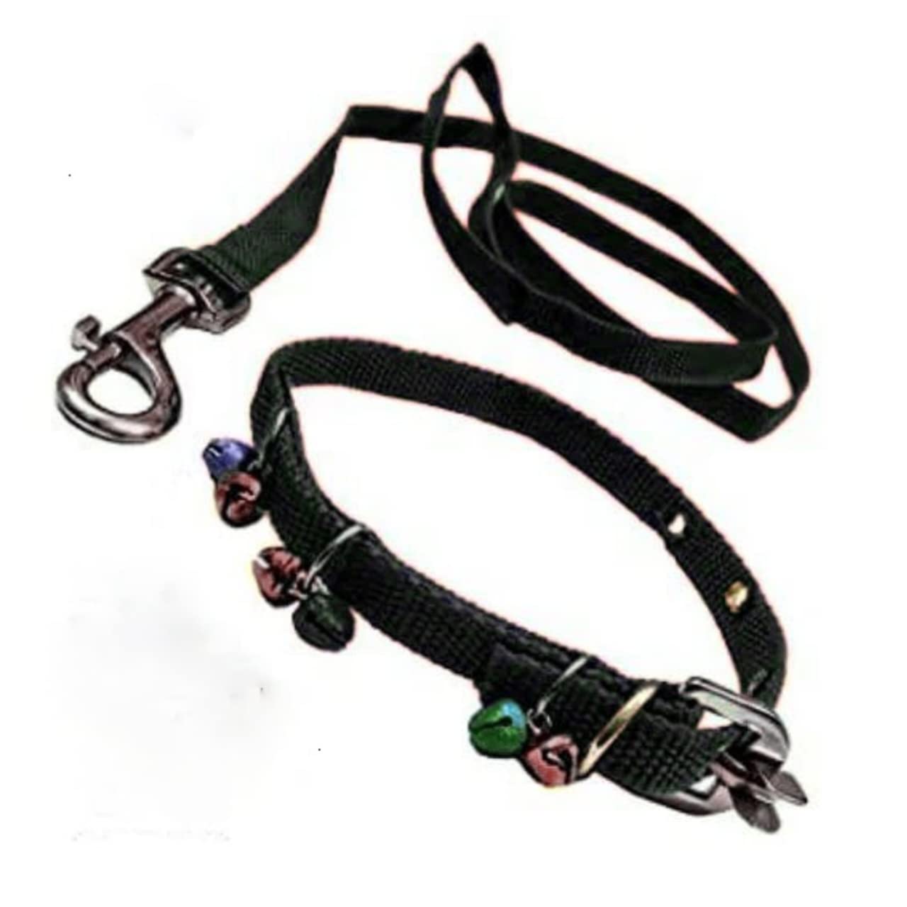 DRK Shopmart Pets Nylon Ghungroo Neck Collar Belt and Leash with Adjustable Stainless Steel Hook Set Ideal for Training/Walking Dogs and Puppies (Black) (B0C27SQMD9) Amazon Price History, Amazon Price Tracker