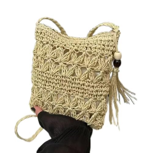 Bolsas transversais femininas, bolsas de crochê feitas à mão, carteiras femininas elegantes e duráveis para ocasiões casuais e de verão, Off-white, 23 cm (W) x 18 cm (L) x 1.5 cm (H)