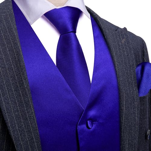 Image of Barry.Wang Men's Suit Vest Tie Bowtie Set Formal Silk Paisley Waistcoat Hanky Cufflinks Lapel Pin Set Wedding Party 7PCS