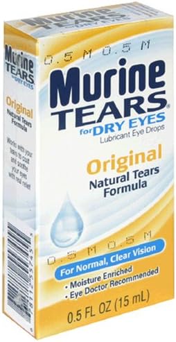 Murine Tears Lubricant Eye Drops for Dry Eyes, Original, 0.5 oz (15 ml) (Pack of 4)