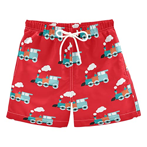 Funny Steam Train Boys Swim Trunks Toddler Boy Swim Board Shorts Swimwear Kids Beach Swimsuit Bathing Suits