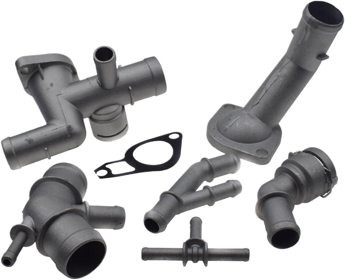 Thermostat Thermostat Aluminum Coolant Fitting Flange Hose Connector Pipe Kit/Fit for Audi Seat Skoda VW Beetle Golf Jetta GTI GLI TT MK4 IV 1.8T 2.0L Car thermostat