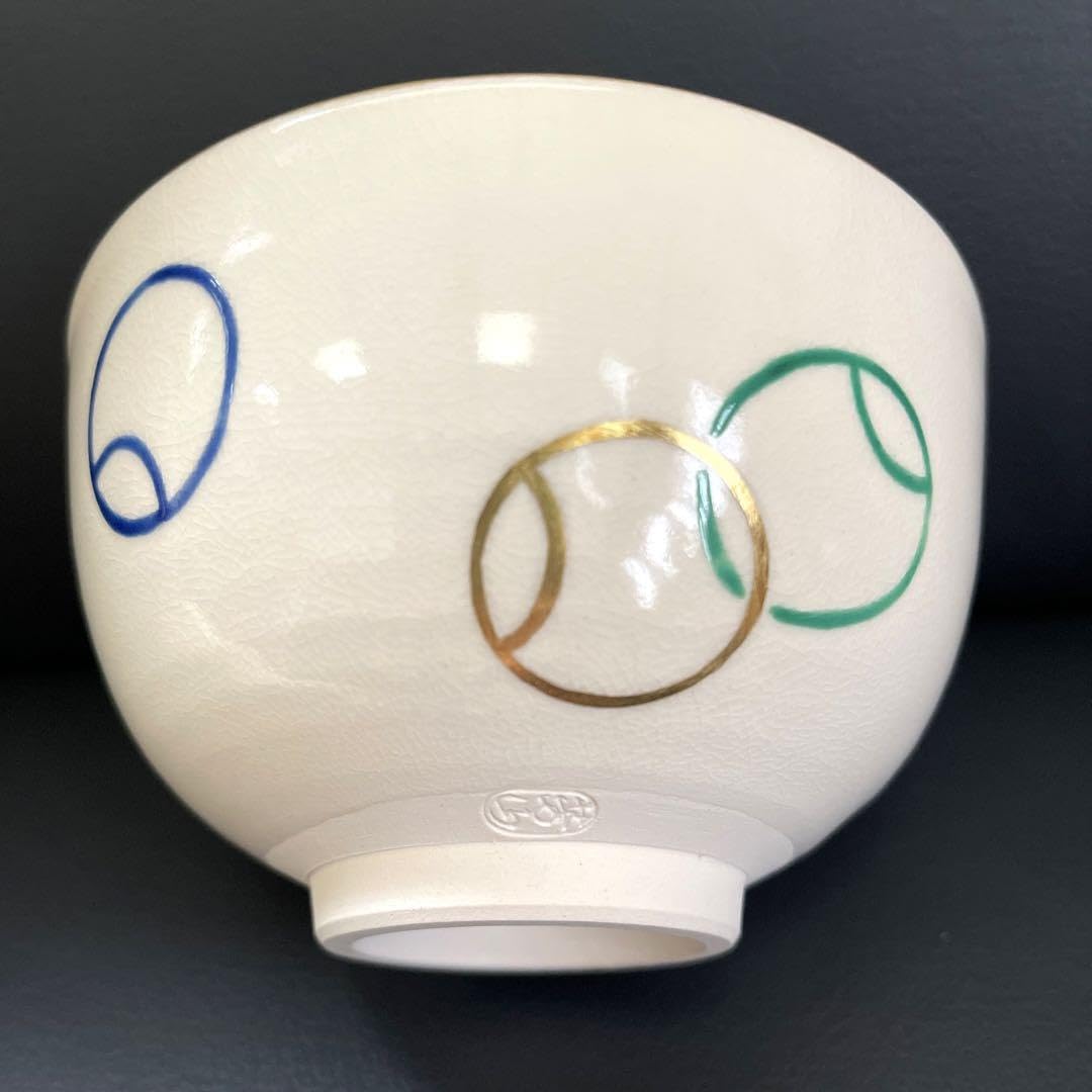 Amazon.co.jp: 京焼 抹茶茶碗 三ツ揃 芳山造 色絵壺壼 茶道具 茶碗 