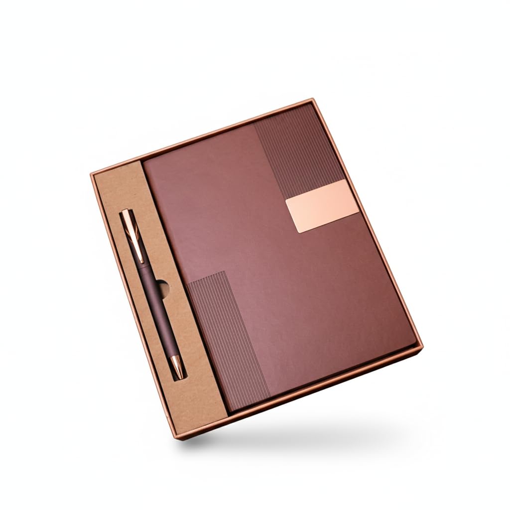 Teak Wood Customized Diary With Pen - 2 in 1 Combo for Corporate Gifts Ideas, Office Diary With Name - Ideal Corporate Gifts for Employees, Premium Dirayi Pen Combo for CorporateGifts (Brown S1)-image-42
