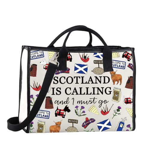 Sac fourre-tout en toile Édimbourg : cabas imprimé Scotland Is Calling