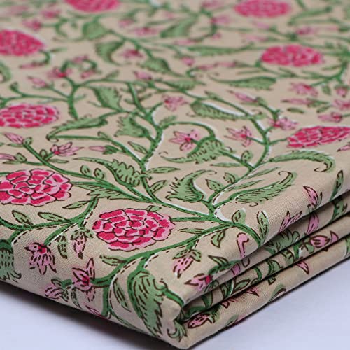 Tissu en coton imprimé floral INDACORIFY doux et respirant pour couture bricolage (10 Yards)